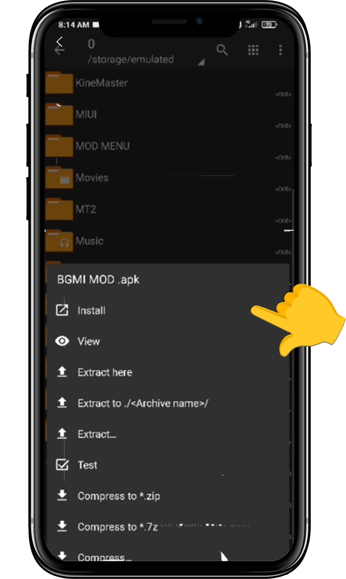 Installing the Umax Mod APK on the mobile